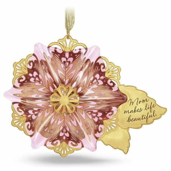 Hallmark Other - Hallmark Keepsake Ornament Beautiful Mom Pink Glass and Goldtone Metal 2019 NEW